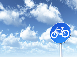 Image showing roadsign bicycle