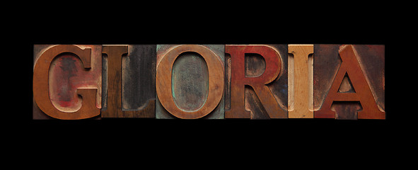 Image showing the word gloria on black