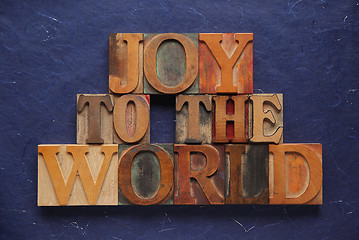 Image showing joy to the world in old wood type