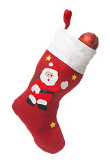 Image showing Santa's white and red stocking