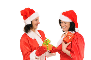 Image showing two woman santa