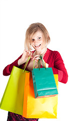 Image showing Beautiful woman with shopping bags