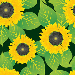 Image showing Abstract sunflowers flowers background.