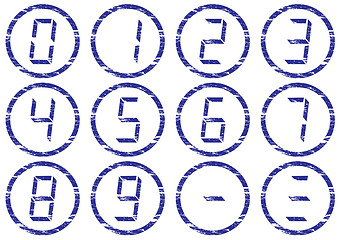 Image showing Liquid crystal digits icons set.