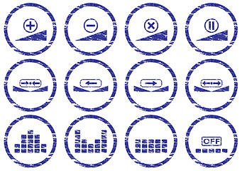 Image showing Gadget icons set. White - dark blue palette.