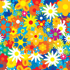 Image showing Seamless abstract flowers background.