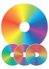 Image showing Compact disk with rainbow reflections.