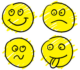Image showing Cartoon set of smiles.