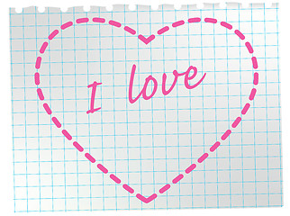Image showing Heart on notepad sheet.