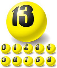 Image showing Numeric yellow balls.