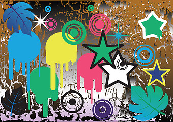 Image showing Design elements on grunge background.