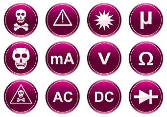 Image showing Gadget icons set. White - purple palette.