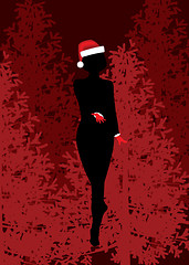 Image showing Christmass girl silhouette.