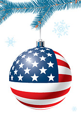 Image showing Christmas ball with US flag.