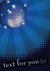 Image showing Disco ball on dark blue.