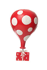 Image showing Red gift with balloon 