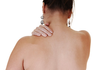 Image showing Girl with neck pain.