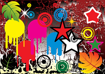 Image showing Design elements on grunge background.