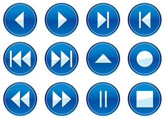 Image showing Multimedia navigation buttons set.