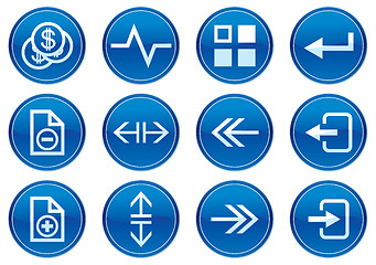 Image showing Gadget icons set. White - dark blue palette.