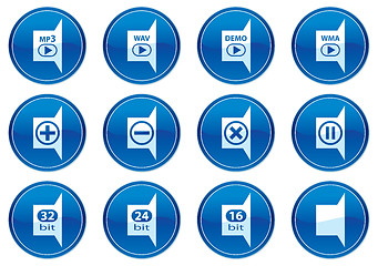 Image showing Gadget icons set. White - dark blue palette.