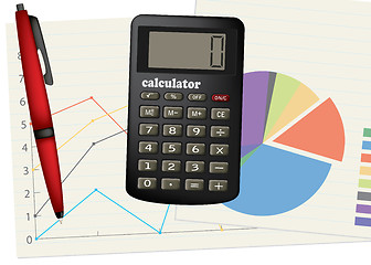 Image showing Calculator and pen.