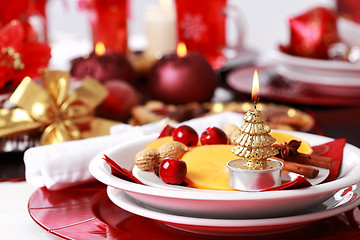 Image showing Place setting for Christmas