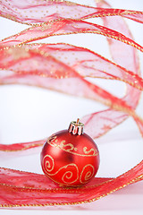 Image showing Red Bauble still life