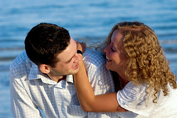 Image showing Happy young couple at beach