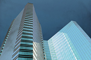 Image showing Blue Bangkok towers