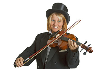 Image showing Beautiful female violinist