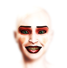 Image showing Female Clown Face