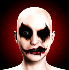 Image showing Evil Psychotic Female Clown