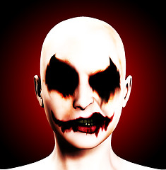 Image showing Evil Psychotic Female Clown