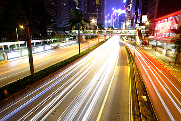 Image showing traffic in city at night