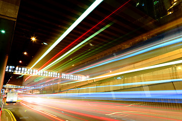 Image showing traffic in city at night