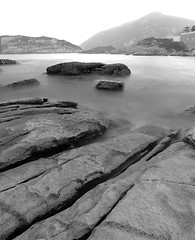 Image showing coast in black and white