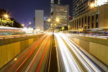 Image showing traffic in city at night