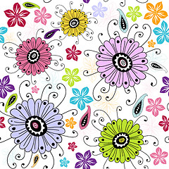 Image showing Seamless white floral pattern