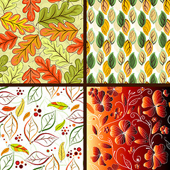 Image showing Set floral seamless patterns