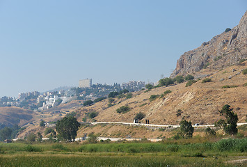 Image showing Shore of lake Kinneret in the morning