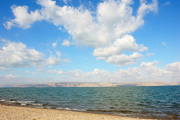 Image showing Lake Kinneret at dawn 