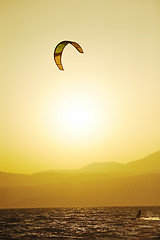 Image showing Sky-surfing on lake Kinneret