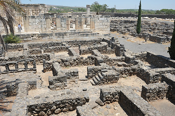 Image showing Excavations of the ancient city of Capernaum 