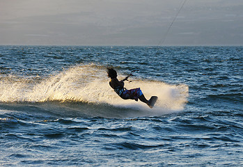 Image showing Sky-surfing on lake Kinneret