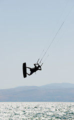 Image showing Sky-surfing on lake Kinneret