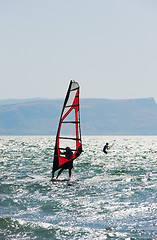 Image showing Surfing on lake Kinneret