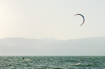 Image showing Sky-surfing on lake Kinneret