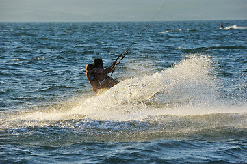 Image showing Sky-surfing on lake Kinneret