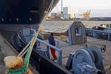 Image showing Tugs alongside the quay